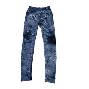 Beyond Yoga Leggings XS Smokeshow Wave‎ High Waisted Long Outlaw Navy Smoke